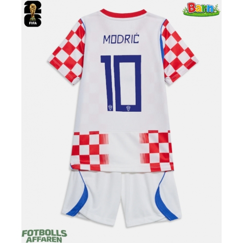 Kroatien Luka Modric #10 Hemmaställ Barn VM 2026 Kortärmad (+ Korta byxor)